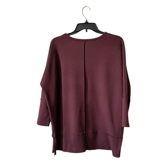Spanx Perfect Length Sweatshirt Women's Size S Wine Dolman 3/4 Sleeve Pullover - Picture 4 of 5